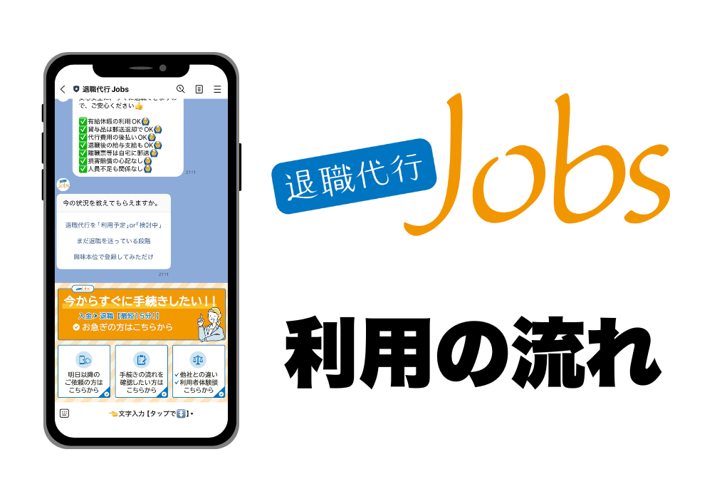 退職代行Jobs利用の流れ